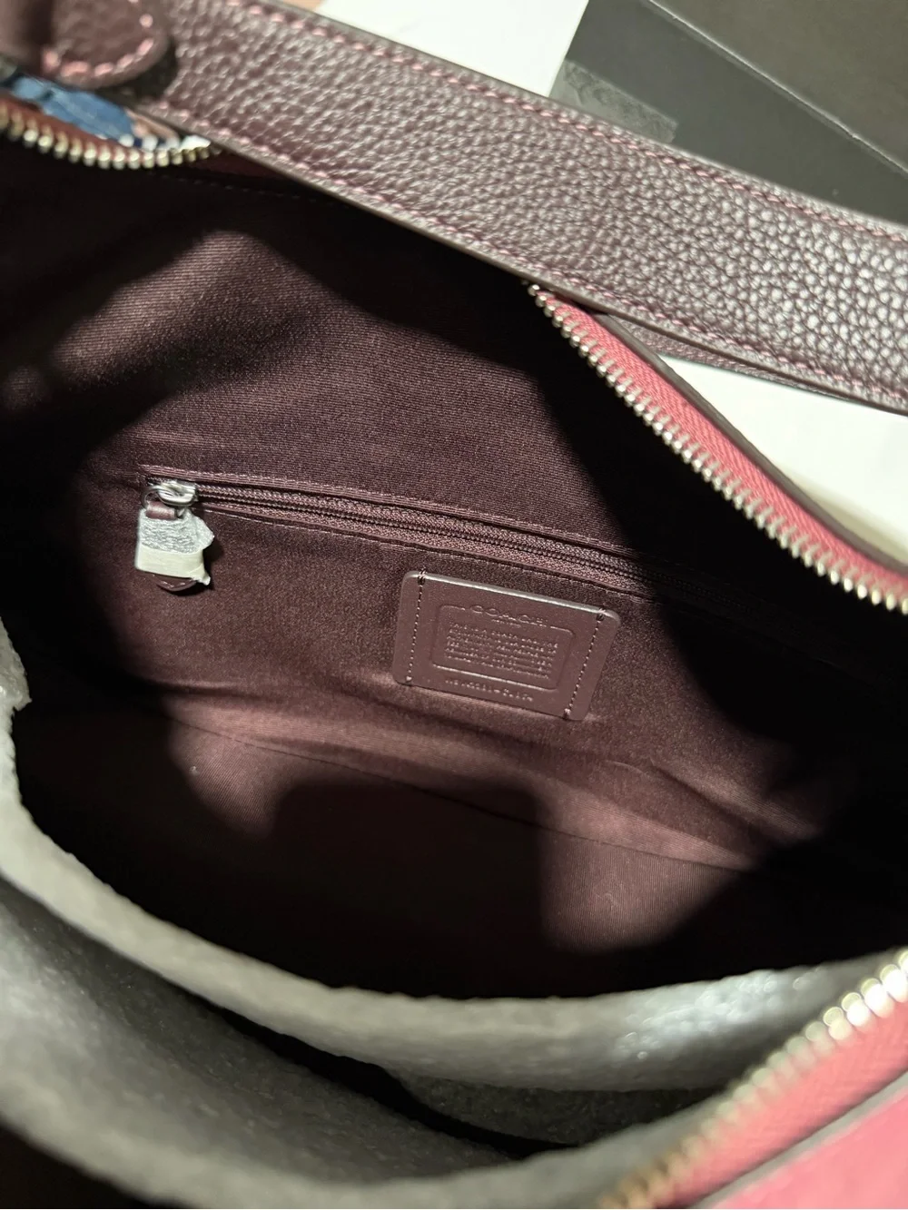 Coach Pebble Leather Mara Hobo Shoulder Bag Crossbody Style CJ864 Raspberry/Wine